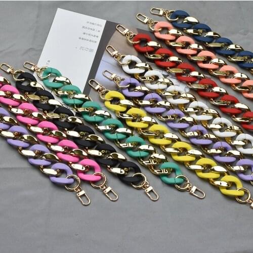 Plastic Lady handbag straps top handle stripe chain phone case chains high quality plastic chain rubber touching hot design