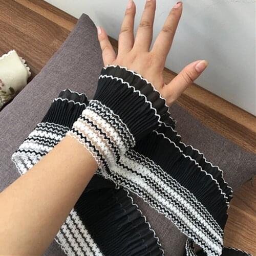 1Yard 10cm Width Pleated Chiffon Elastic Lace For Doll Dress Accessories DIY Patchwork Quilting Women Clothing Supplies