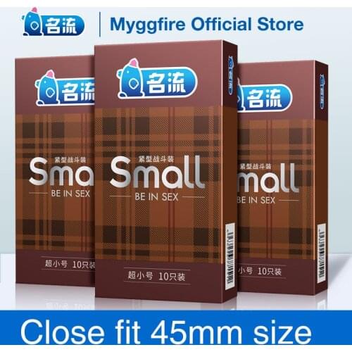 20pcs 45mm Small Size Condoms Ultra-Small Thin Delay Condoms for Men Close Fit Penis Sleeve Natural Rubber Condones Sex Toy