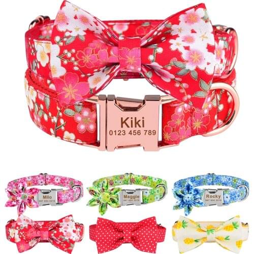 Regulable Nylon Custom Colorfast Nameplate Dog Collar Easy to Disassemble Adjustable Printed Nylon Engraved name Dog Collar