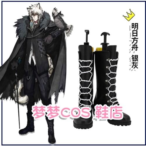 Arknight Silverashs Cosplay Boots Black High Heel Shoes Anime Halloween Carnival Cosplay Accessories Custom Made
