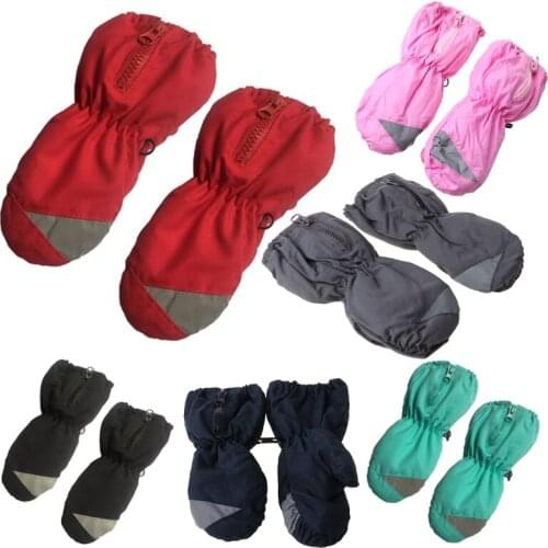 Warm Windproof Children Ski Gloves Kids Boys Girls Anti-slip Winter Snow Snowboard Outdoor Riding Long-sleeved Mitten