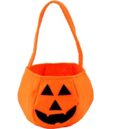 Trick or Treat Hallowen Smile Pumpkin Bag Kids Candy Bag Funny Cute Candy Handbag Housekeeping & Organizers