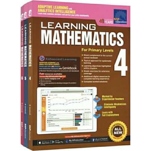 SAP Learning Mathematics Grade 1-3/4-6 Singapore Math Workbook Series 3-Book/Set