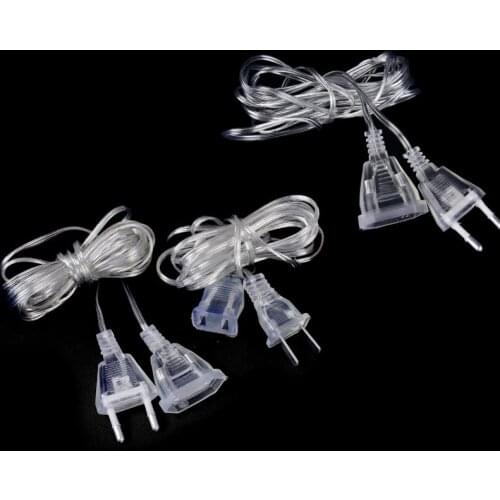 110V 220V 3Meters Extender Power Extension Cable US EU Plug Lengthened Line For Led String Light Holiday Wedding Strip Acc