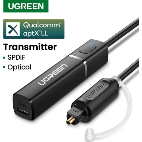 UGREEN Bluetooth 5.0 Transmitter TV Headphone PC APTX LL Digital Toslink Optical SPDIF Adapter Audio Music Wireless Transmitter