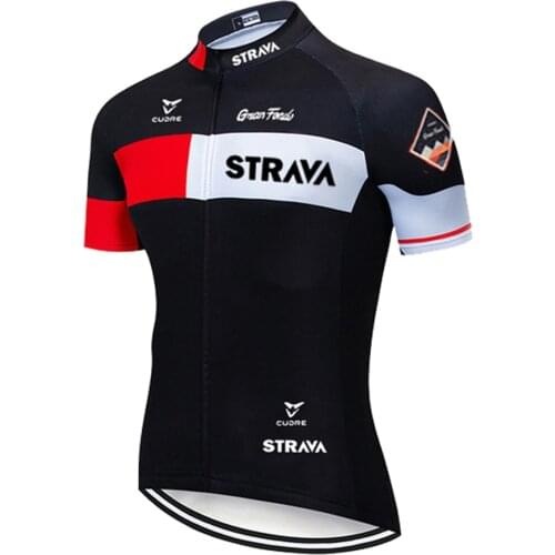 STRAVA Cycling Jersey Bike Jersey for Men Bicycle Team Males' Short Sleeve Cycling Shirts UV Protection MTB Bike Clothing