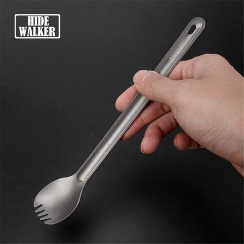 Titanium Long-handled Fork Spoon Titanium Spork Camping Tableware Travel Equipment Hiking Accessories Trekking Supplies Picnic