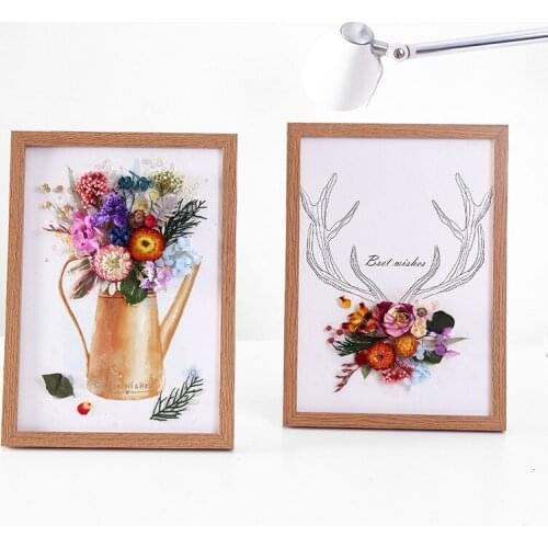 Dried Flower Paintings Wall Art Flower Living Room Decor DIY 3D Paintings With Photo Frame On The Wall Wedding Decoration