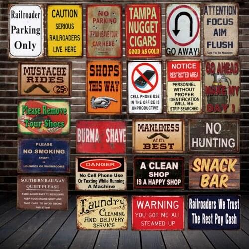 [ WellCraft ] No Cell Phong Use Parking only Railroader Fireman Metal Tin Signs Vintage Wall Painting Custom Decor LT-2008