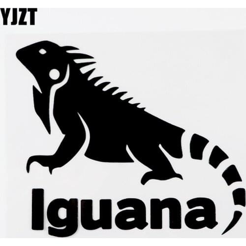 YJZT 16CM×13.6CM Personality Animal Iguana Vinyl Car Window Sticker Decal Black/Silver 8C-0285