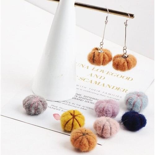 DIY handmade jewelry accessories wool pumpkin earrings earrings pendant Pendant Earrings materials in autumn and winter