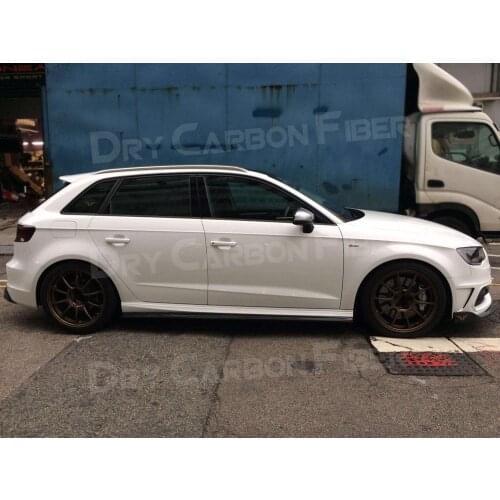 Carbon Fiber Side Skirts Bumper Guard car styling for Audi A3 S3 RS3 Hatchback 2017-2019
