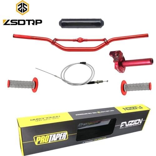 ZSDTRP 1-1/8" Handlebar Bar Pads PRO Taper Handle Grips Throttle Cable For KTM Motorcycle Dirt Pit Bike ATV Quad Racing Bike