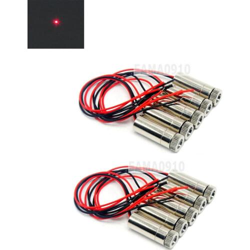 10pcs Focusable 3-5V DOT 650nm 5mW Red Laser Diode Module 12x35mm w/ Driver-in