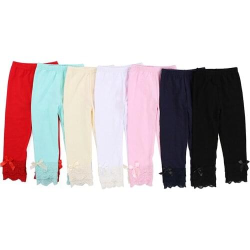 2018 Kaiya Angel Hot Summer Fall Kids Cotton Lace Leggings infant boutique girls ruffles pants baby Comfortable toddler Pants