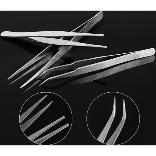 Y1UD 3Pcs Repair Precision Mounting Tool Set Electronic Stainless Steel Tweezers