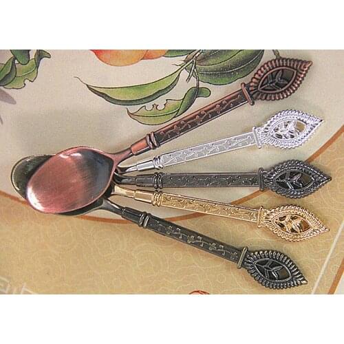 5pcs/lot Fashion seasoning Exquisite Retro Palace Style spice Coffee Spoon Tea ice cream balls milk yogurt Scoop KV 050