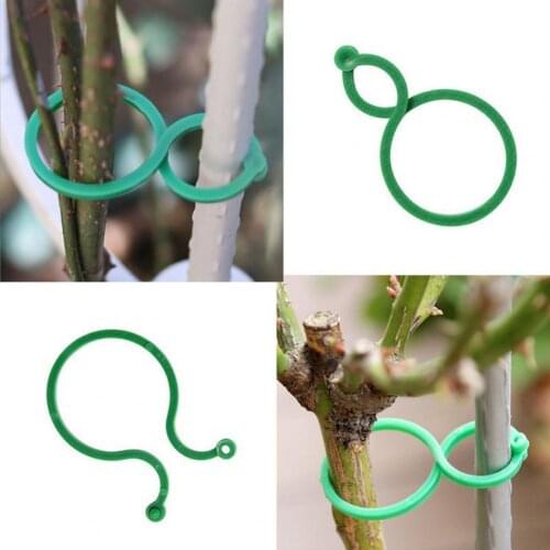 50Pcs Plant Support Binding Clip High Toughness Bent Freely Plastic Flower Lever Stems Gripper Clip for Garden Plant Stand Tool