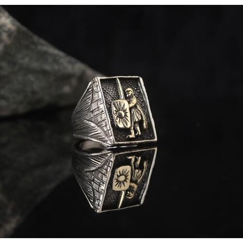 925 Sterling Silver Engraved Traditional Handmade Turkish Signet Ring Jewelry Gift Women Men Best Craftmanship