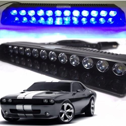 Car Emergency Strobe Flash Warning Light 12V 12 LED 12W Police Flashing Lamp Blue