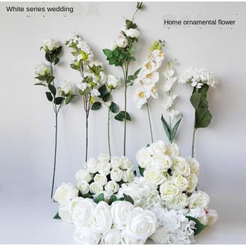 White Roses Artificial Flowers Silk Peonies Wedding Home Decorative Vases for Home Decor Bride Bouquet Craft Gifts Party Decor