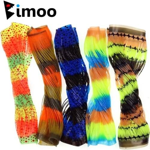 Bimoo 10sheets Silicone Rubber Skirt Legs DIY Spinner Buzzbait Jigs Lure Material Saltwater Fishing Lure Aeccessorie Olive Brown