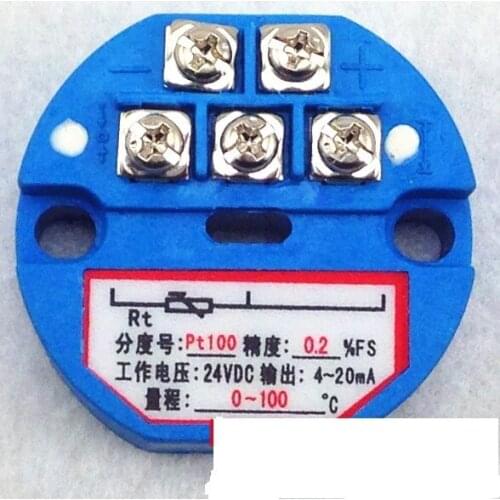 2PCS X New PT100 Temperature Transmitter Sensor 4-20mA putout -50-100 degree,0-100,200,300,500degree free shipping