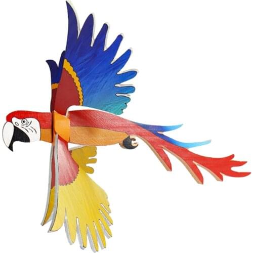 Wooden Garden Wind Spinner Parrot Ornament Cute Bird Garden Lawn Decoration