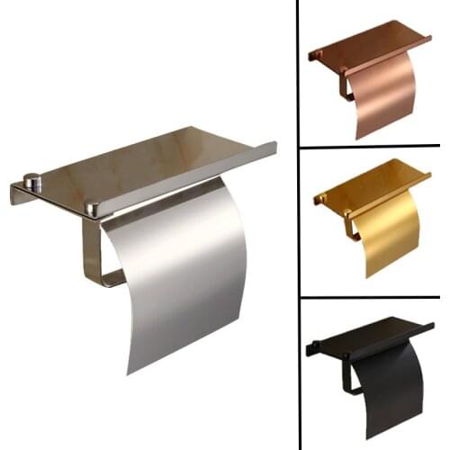 Toilet Paper Holder Paper Towel Dispenser Wall Mounted Tissue Rack Stainless Steel Bathroom Shelf Toilet Paper Holder Stand