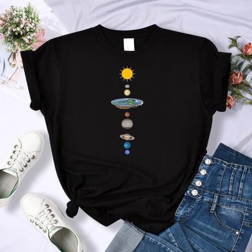 The Eight Planets Of The Solar System T-Shirts Women Fashion Breathable Tshirt Loose Summer Shirts Fashion Clothes Brand Tops