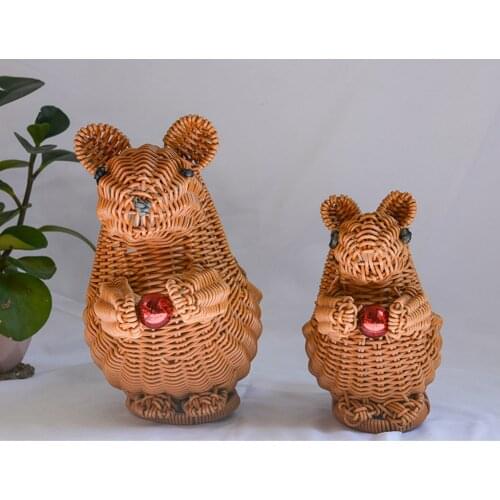 Funny creative basket Rattan Squirrel basket Hand woven basket fruit basket food basket animal basket home decor storage basket