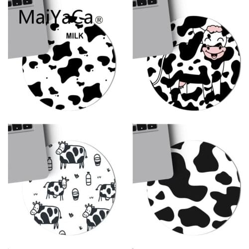 MaiYaCa Cute Cow pattern Keyboard Gaming MousePads Game Mouse Pad round mouse Mat Anti Slip gaming Mousepad 22x22cm