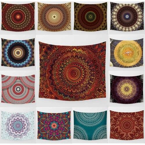 Beauty mandala wall art tapestry wall background decoration bedroom rectangle mandalay polyester wall hanging tapestry