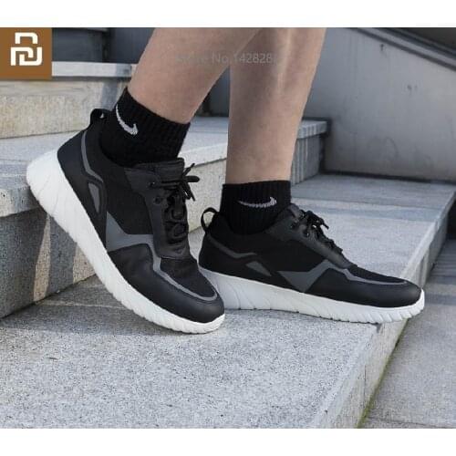 Youpin BONIS men Fashion damping Sports shoes Cowhide non-slip Foaming outsole Breathable high elastic male Leisure Sneakers