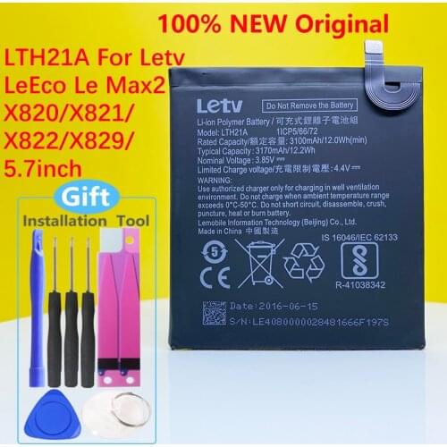 LTH21A 3100mAh For Letv LeEco LeMax2 X822 X829 Le Phone Le MAX 2/5.7inch/X821 X820 Mobile Phone Battery +Tracking Number