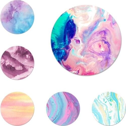 Fashion Water Color Marble Icons Pins Badge Decoration Brooches Metal Badges For Clothes Backpack Decoration 58mm