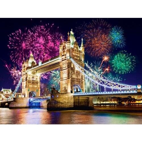 14/16/18/27/28 Top Quality Beautiful Counted Cross Stitch Kit Abstraction Beauty and Grape Fireworks scenery of bridge a12783