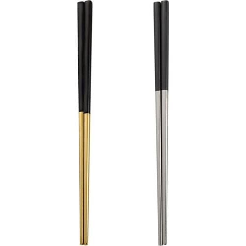 Sushi Japanese Stainless Steel Chopsticks Set With Gift Box Black Chinese Chop Stick Tableware Kitchen Tools