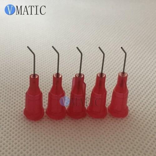 High Quality 100Pcs 25G 0.5'' Tube 45 Degree Bend Bent Glue Dispensing Blunt Stainless Steel Needle Tips 1/2 Inch