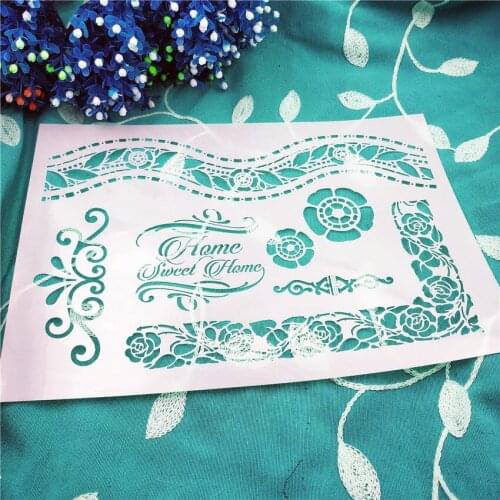 Ribbon plastic mold shield DIY cake scrapbook stencils hollow Embellishments printing lace ruler Valentines Day