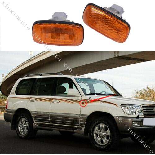 Fit For Toyota Land Cruiser LC100 1998-2007 2pcs Side Fender Marker Turn Light Signal