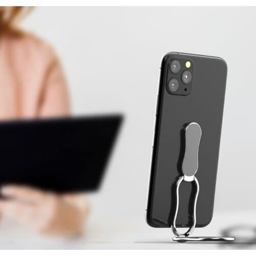 Durable Foldable Cell Phone Holder Metal Adjustable Desktop Mobile Phone Rack M5TE