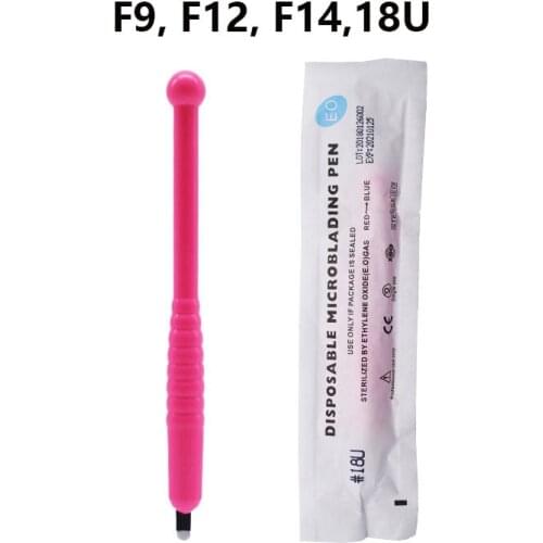 New 50pcs Disposable Microblading Pen 18U Blade Permanent Makeup Manual Eyebrow Pen