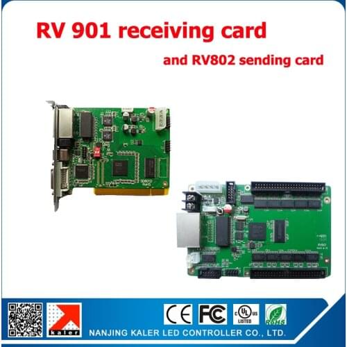 RV901 linsn led control system receiving card+1pc TS802 sending card for full color led display panel p5 p6 p76.2 p10 led module