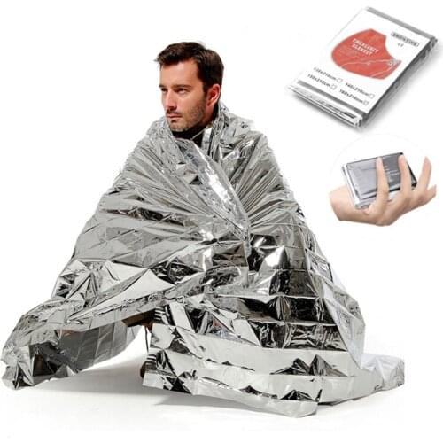 Foil Sleeping Bag WaterProof Emergency Survival Lifesaving Carpet Thermal Blanket Outdoor Hiking Military Rug Camping Supplies
