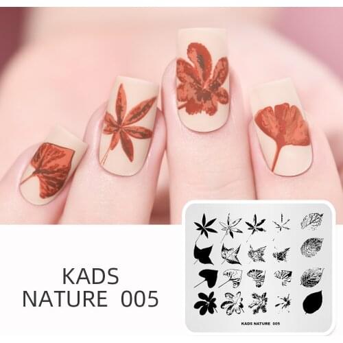 KADS Nature 005 Overprint Various Leaves Image Maple Templates DIY Image Template Stencil Beauty Tools Nail Stamp Plate