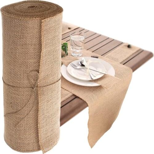 1Piece Rustic Burlap Hessian Table Runner Natural Jute Vintage For Wedding Party Banquet Home Hotel Table Decorations Supply