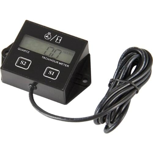 Waterproof Tach Hour Meter Small Gas Engines Tachometer RPM Gauge for Chain Saw Snowblower Lawnmower ATV Boat Motorcycle Marine