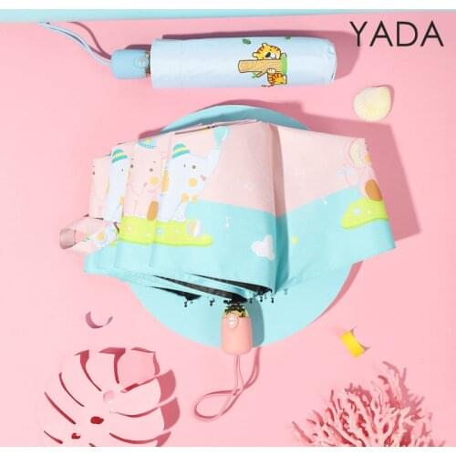 YADA 2021 Lovely Cartoon Automatic Umbrellas Windproof Folding Rainy Umbrellas For Child Kids Parasol Animal Umbrella YD200340